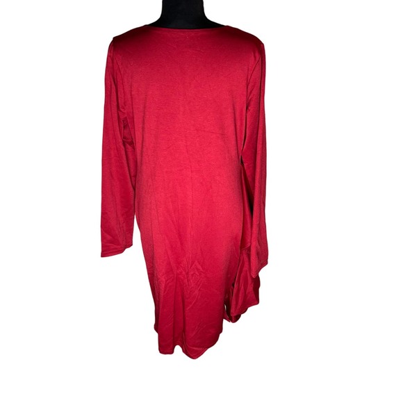 Plus Size Women’s  Deep V Neck Ruffle Long Sleeve Banquet Dress - Picture 4 of 4